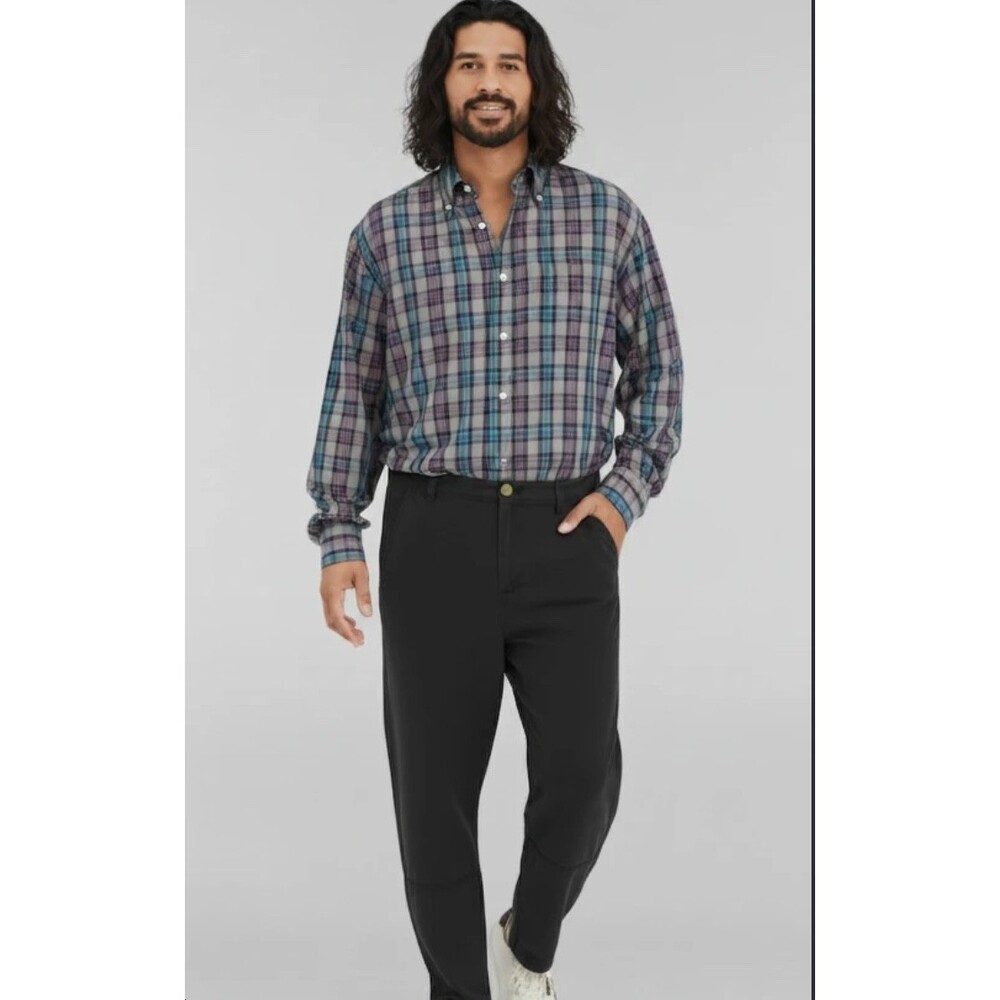 Peter Millar Men's XL 100% Cotton Plaid Button-Down Long Sleeve Shirt